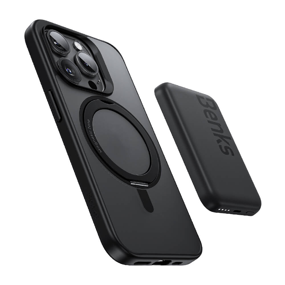 Benks Pop Stand iPhone 15 Pro Max M-safe Şarj Özellikli 360° Dönebilen Kılıf Benks Pop Stand iPhone 15 Pro Max M-safe Şarj Özellikli 360° Dönebilen Kılıf